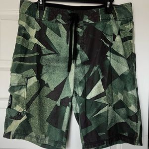 Diamond Supply Co. board shorts in green. Worn once.